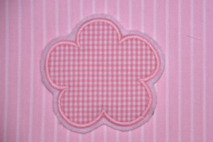 Blume mit Vichykaro rosa/wei�