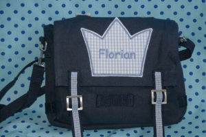 Kindertasche dunkelblau, Appli mit Wunschname