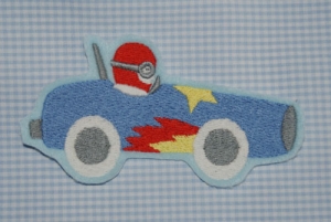 Auto gestickt, blau