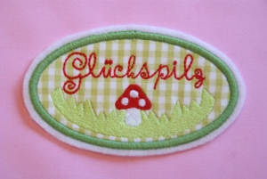 Fliegenpilz,Button,Vichykaro gr�n