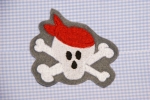 Totenkopf gestickt