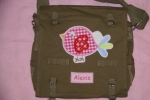 XL-Tasche, oliv, Namensschild und Appli