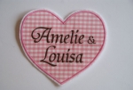 Namensschild Modell “Amelie & Luisa” Herz