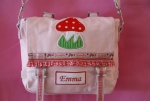 Tasche , Fliegenpilz,R�sche, Namesschild ,rosa