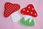 2er Set Pilz mit Hut und Pilz mit Gras
