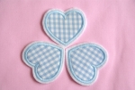 Herzen 3er Set, Vichy hellblau
