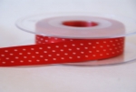 Satin-Punkteband 15mm, rot