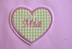 Herz,Vichy gr�n/rosa,Modell 