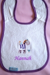 Babylatzen ,wei�/lila, Pferdchen, mit Wunschnamen