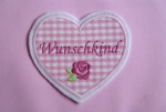 Herz mit ROSE,bestickt mit 