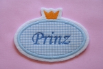 Schild mit Krone ,bestickt mit 