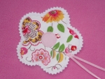 Applikation (Blume mit Satinband)