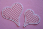 Herzen, 2er Set  Vichykaro rosa
